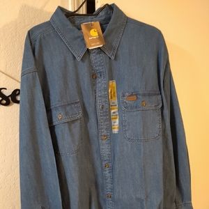 2XL Carhartt denim work shirt